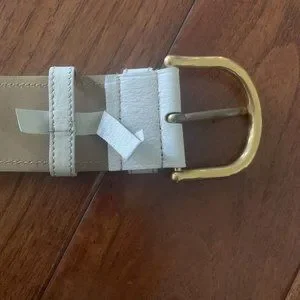 Prada Accessories | Leather Daino Belt, Ivory Size 16 (44\